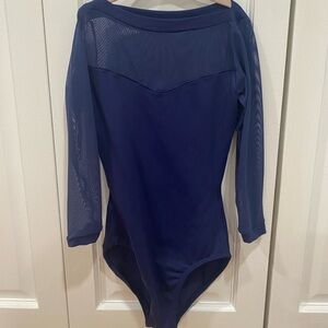 SoDanca Navy Paolina Child Mesh Spandex 3/4 Sleeve Leotard